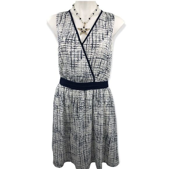 41 Hawthorn sleeveless blue white side zipper dress - Picture 2 of 4